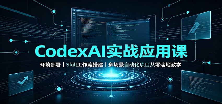 CodexAI实战应用课：环境部署Skill工作流搭建，多场景自动化项目从零落地教学-小二项目网