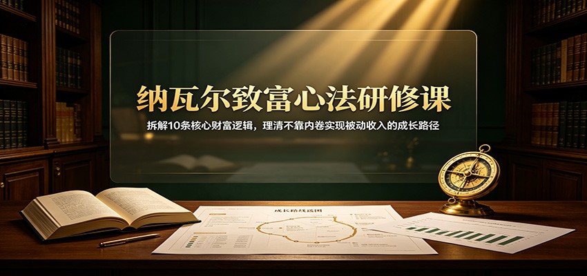 纳瓦尔致富心法研修课：拆解10条核心财富逻辑，理清不靠内卷实现被动收入的成长路径-小二项目网