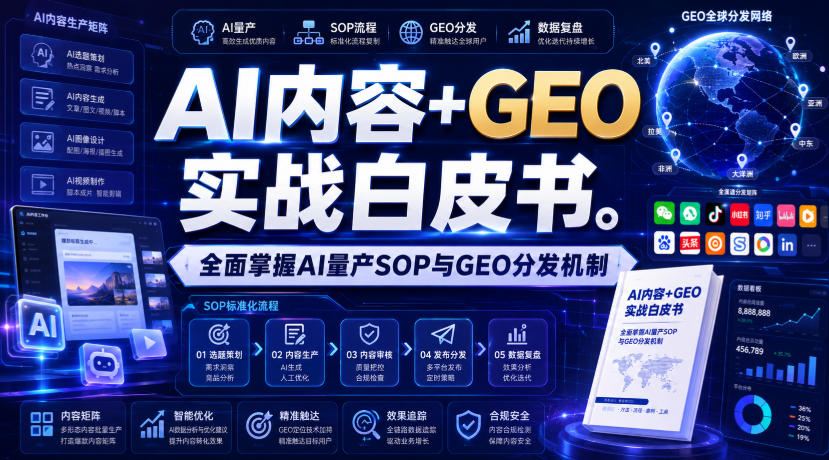 AI内容+GEO实战白皮书，全面掌握AI量产SOP与GEO分发机制【文档】-小二项目网
