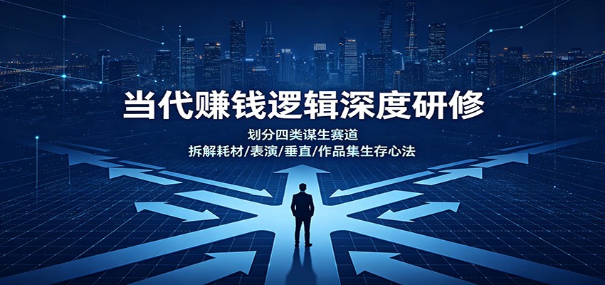 当代赚钱逻辑深度研修：划分四类谋生赛道，拆解耗材/表演/垂直/作品集生存心法-小二项目网