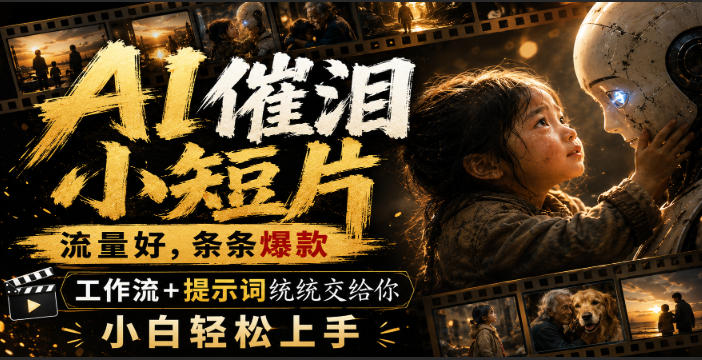 AI催泪小短片，流量好，条条爆款，工作流+提示词统统交给你，小白轻松上手-小二项目网