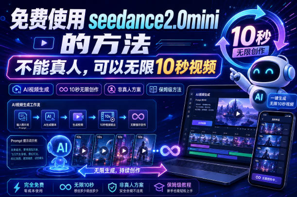 免费使用seedance2.0mini的方法，不能真人，可以无限10秒视频，9图+3音频参考-小二项目网