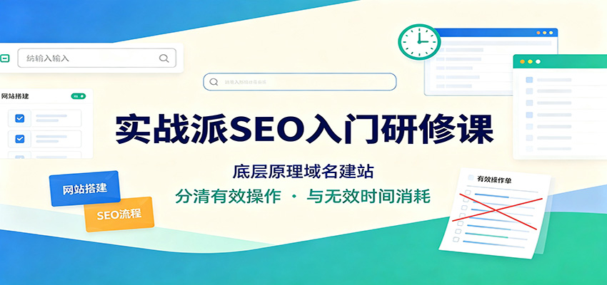 实战派SEO入门研修课：底层原理域名建站，分清有效操作与无效时间消耗-小二项目网
