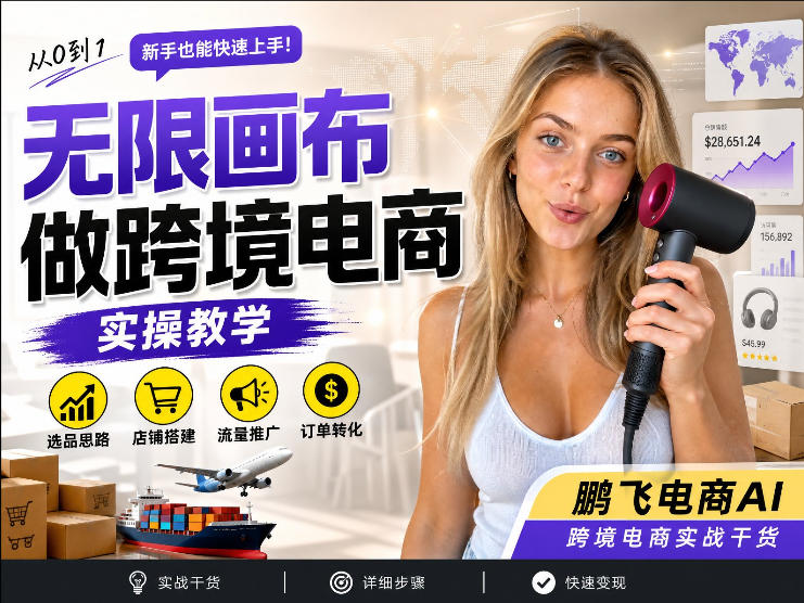 【跨境电商必备】AI无线画布制作商品宣传视频,四步搞定,无线画布工作流,操作简单好上手-小二项目网