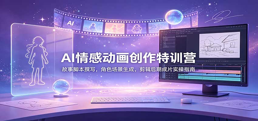 AI情感动画创作特训营：故事脚本撰写，角色场景生成，剪辑后期成片实操指南-小二项目网