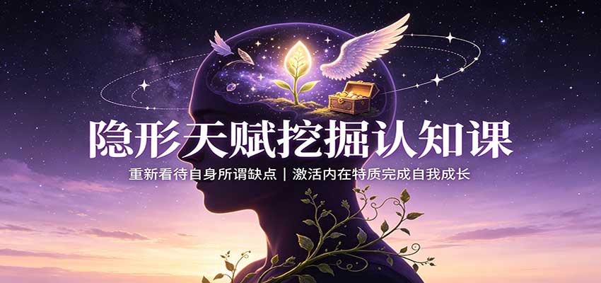隐形天赋挖掘认知课：重新看待自身所谓缺点，激活内在特质完成自我成长-小二项目网