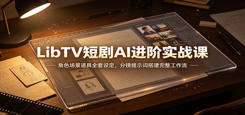 LibTV短剧AI进阶实战课：角色场景道具全套设定，分镜提示词搭建完整工作流-小二项目网
