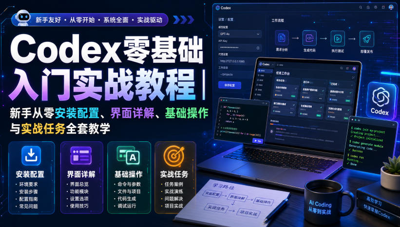 Codex零基础入门实战教程｜新手从零安装配置、界面详解、基础操作与实战任务全套教学-小二项目网