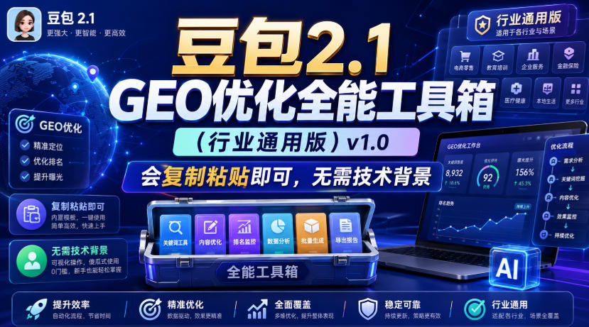 豆包2.1 GEO优化全能工具箱（行业通用版）v1.0，会复制粘贴即可，无需技术背景-小二项目网