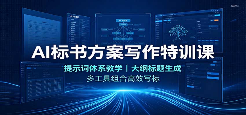 AI标书方案写作特训课：提示词体系教学，大纲标题生成，多工具组合高效写标-小二项目网