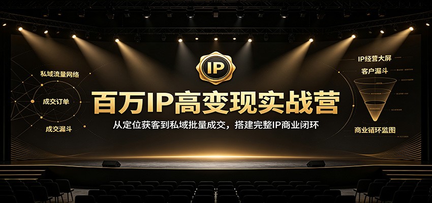 百万IP高变现实战营：从定位获客到私域批量成交，搭建完整IP商业闭环-小二项目网