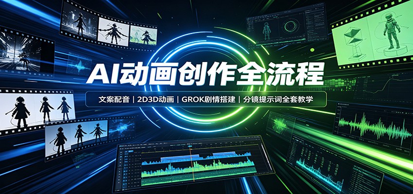 AI动画创作全流程：文案配音，2D3D动画，GROK剧情搭建，分镜提示词全套教学-小二项目网