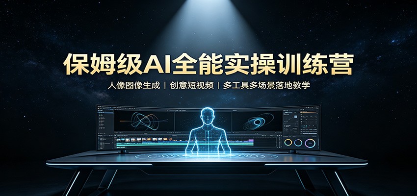 保姆级AI全能实操训练营：人像图像生成，创意短视频，多工具多场景落地教学-小二项目网