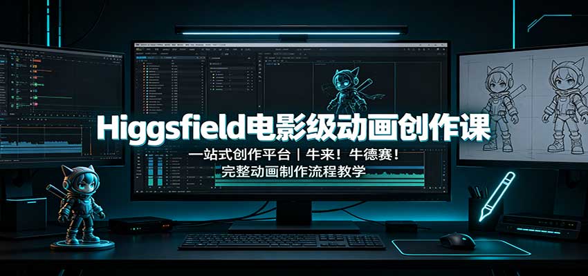 Higgsfield电影级动画创作课：一站式创作平台，牛来！牛德赛！完整动画制作流程教学-小二项目网