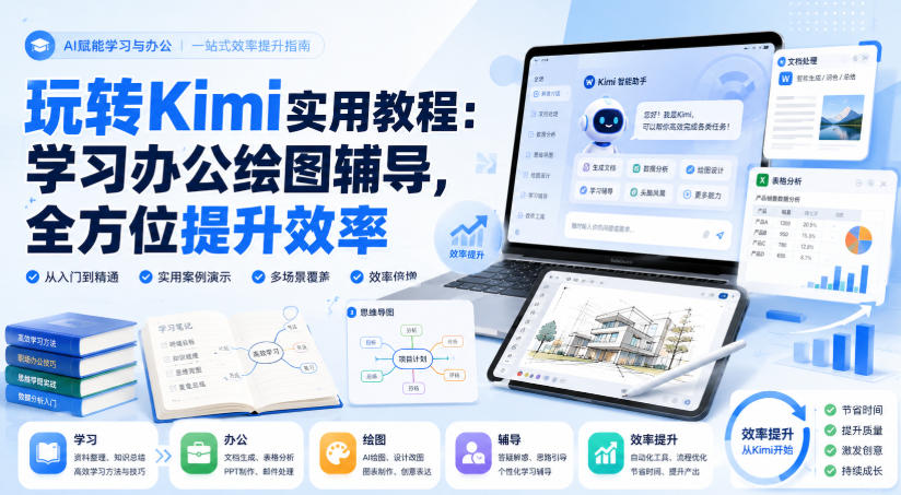 玩转Kimi实用教程：学习办公绘图辅导，全方位提升效率-小二项目网