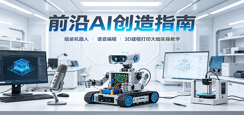 前沿AI创造指南：组装机器人、语音编程、3D建模打印大咖实操教学-小二项目网