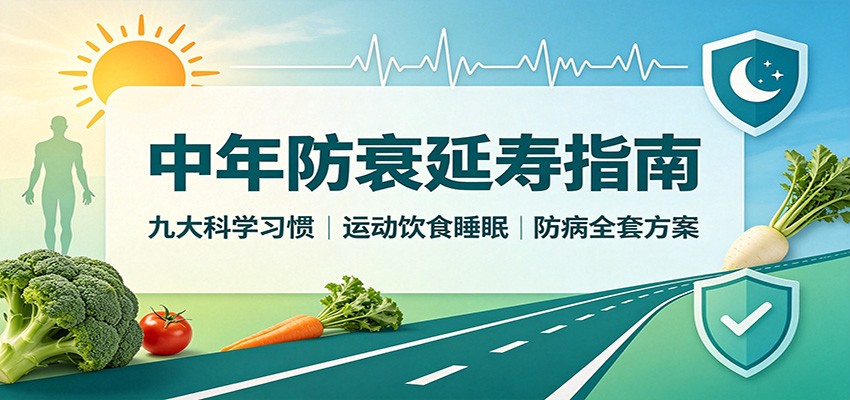中年防衰延寿指南：九大科学习惯，运动饮食睡眠防病全套方案-小二项目网