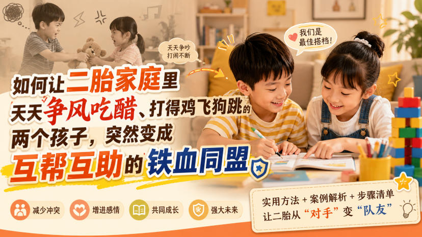 付费文章：如何让二胎家庭里天天争风吃醋、打得鸡飞狗跳的两个孩子，突然变成互帮互助的铁血同盟？-小二项目网