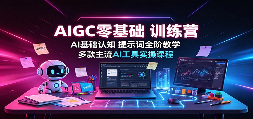 AIGC零基础训练营：AI基础认知，提示词全阶教学，多款主流AI工具实操课程-小二项目网