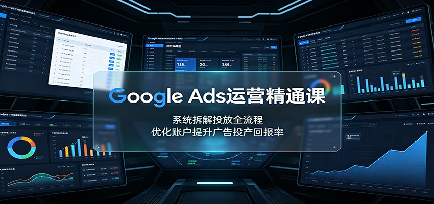 Google Ads运营精通课：系统拆解投放全流程，优化账户提升广告投产回报率-小二项目网