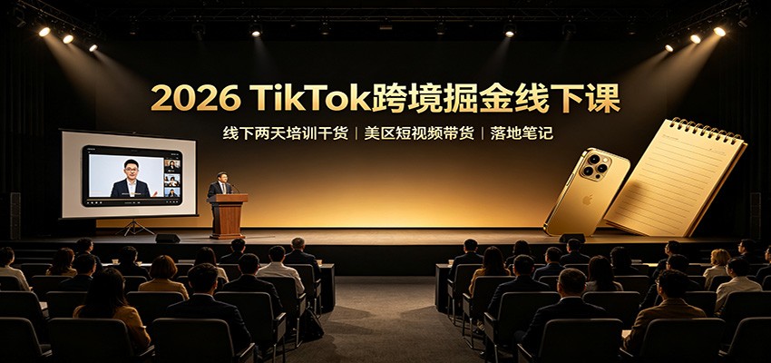 2026 TikTok跨境掘金线下课：线下两天培训干货，美区短视频带货落地笔记-小二项目网