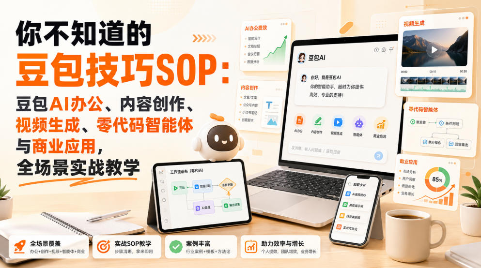 你不知道的豆包技巧SOP：豆包AI办公、内容创作、视频生成、零代码智能体与商业应用，全场景实战教学-小二项目网