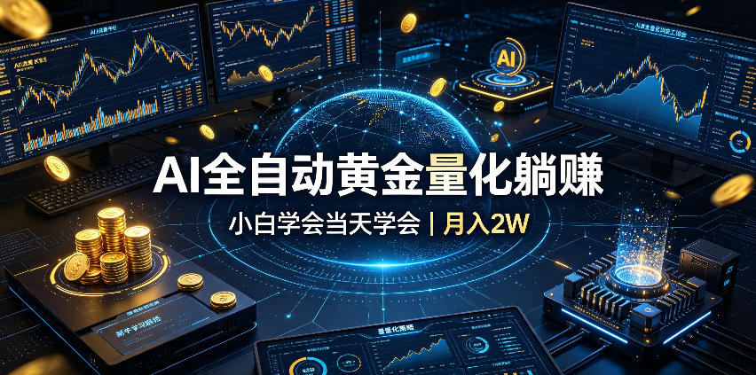 AI全自动黄金量化躺賺：小白学会当天学会，月入2W！【揭秘】-小二项目网