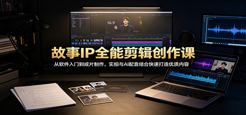 故事IP全能剪辑创作课：从软件入门到成片制作，实拍与AI配音结合快速打造优质内容-小二项目网