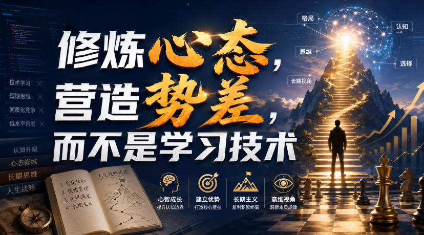付费文章：修炼心态，营造势差，而不是学习技术-小二项目网