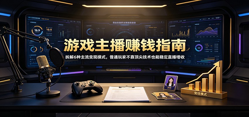 游戏主播赚钱指南：拆解6种主流变现模式，普通玩家不靠顶尖技术也能稳定直播增收-小二项目网