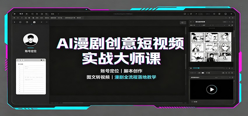 AI漫剧创意短视频实战大师课：账号定位脚本创作，图文转视频，漫剧全流程落地教学-小二项目网