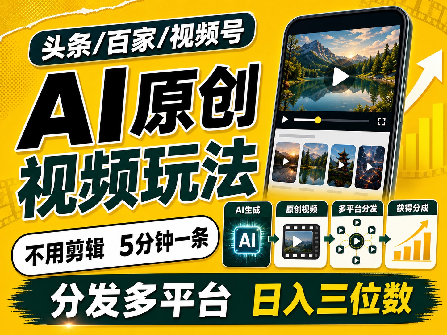 2026头条百家号升级玩法 5分钟一条原创视频 发多平台赚收-小二项目网