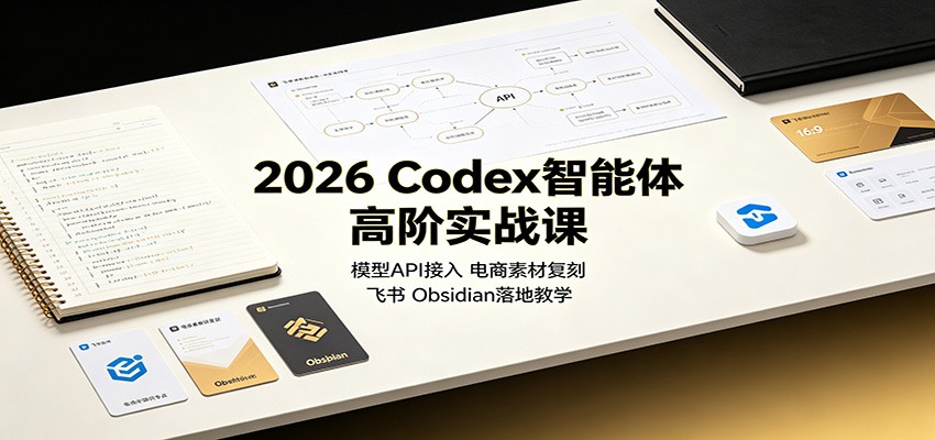 2026 Codex智能体高阶实战课：模型API接入，电商素材复刻，飞书Obsidian落地教学-小二项目网