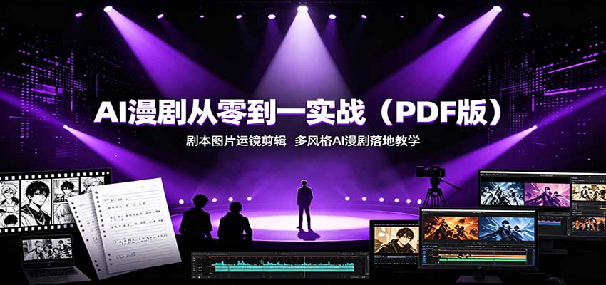 AI漫剧从零到一实战（PDF版）：剧本图片运镜剪辑，多风格AI漫剧落地教学-小二项目网