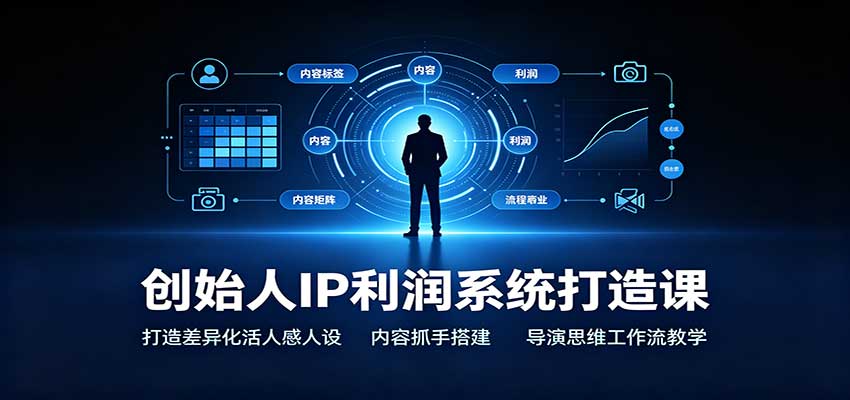 创始人IP利润系统打造课：打造差异化活人感人设，内容抓手搭建，导演思维工作流教学-小二项目网