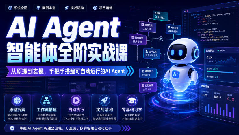AI Agent智能体全阶实战课，从原理到实操，手把手搭建可自动运行的AI Agent-小二项目网