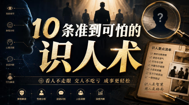 付费文章:10条准到可怕的识人术-小二项目网