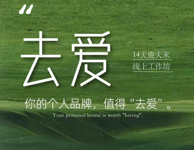 去爱14天鹿大米线上工作坊，你的个人品牌，值得“去爱”-小二项目网