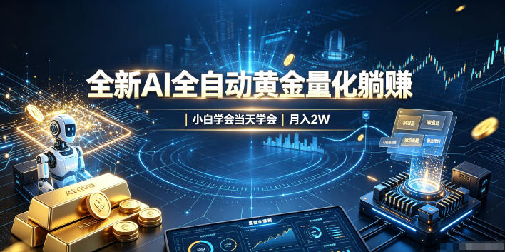 全新AI全自动黄金量化躺賺：小白学会当天学会，月入2W！【揭秘】-小二项目网