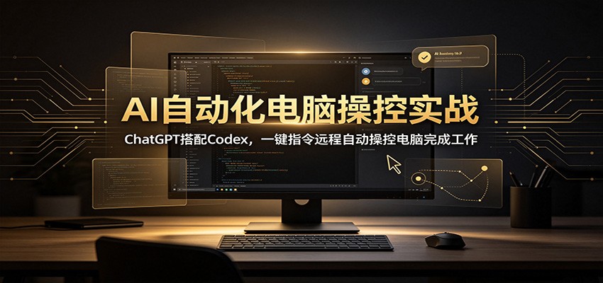 AI自动化电脑操控实战：ChatGPT搭配Codex，一键指令远程自动操控电脑完成工作-小二项目网