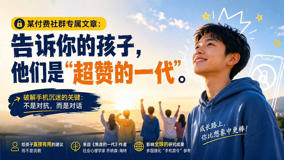（20222期）某付费社群专属文章：告诉你的孩子，他们是“超赞的一代”。-小二项目网