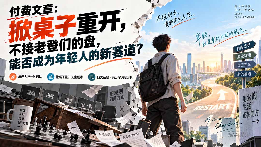 （20557期）付费文章：掀桌子重开，不接老登们的盘，能否成为年轻人的新赛道？-小二项目网