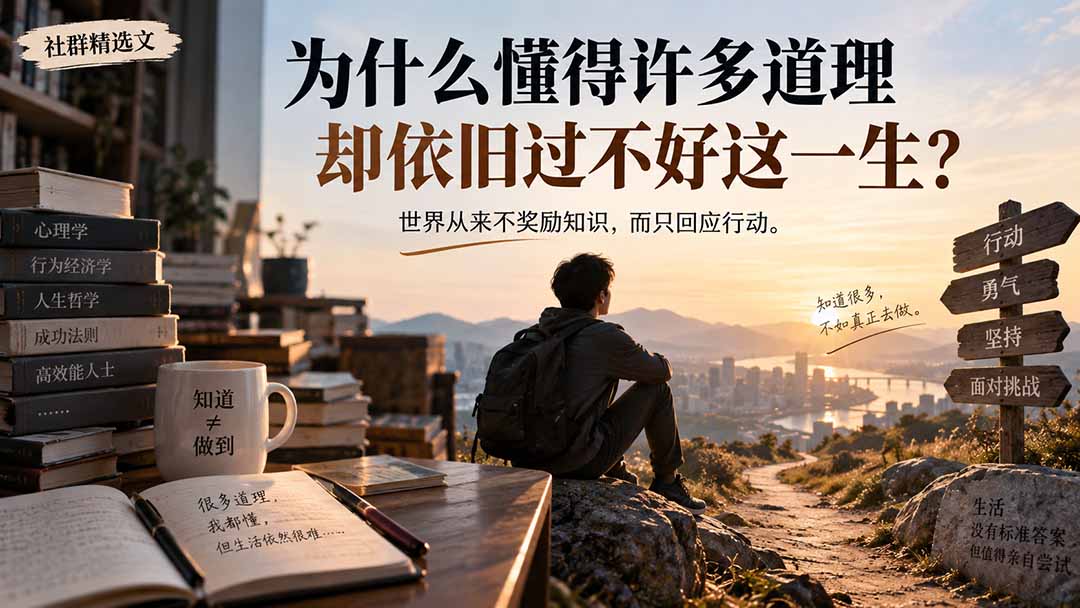 （20462期）社群精选文：为什么懂得许多道理却依旧过不好这一生？-小二项目网