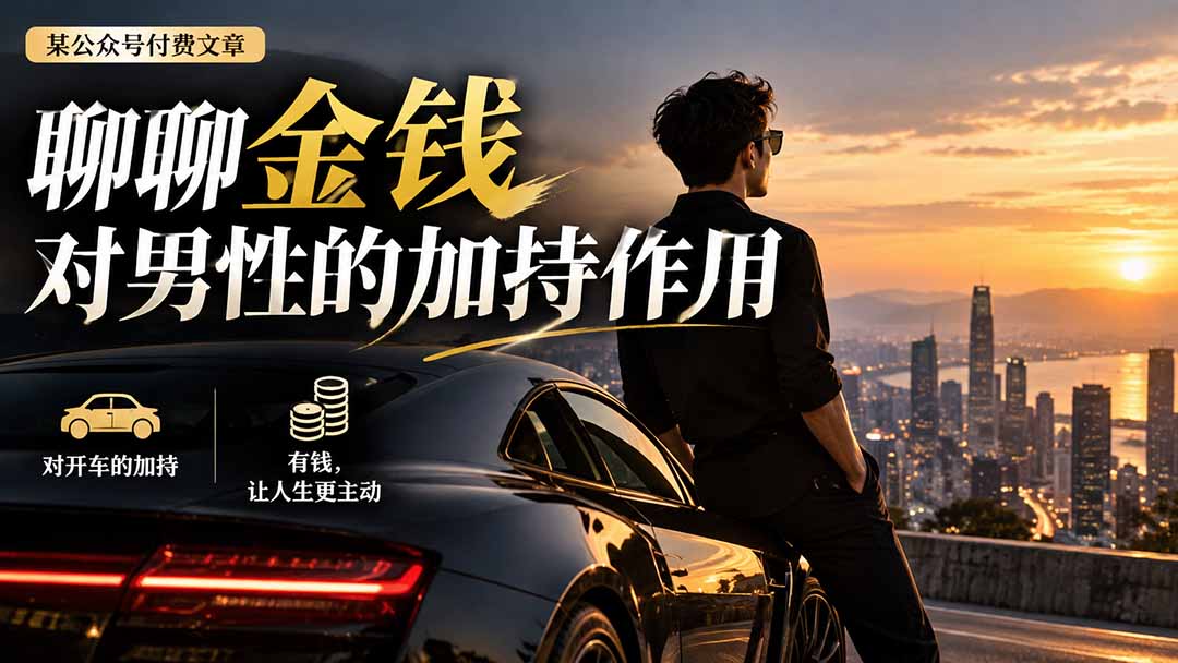 （20627期）【无水印】某公众号付费文章：聊聊金钱对男性的加持作用-小二项目网