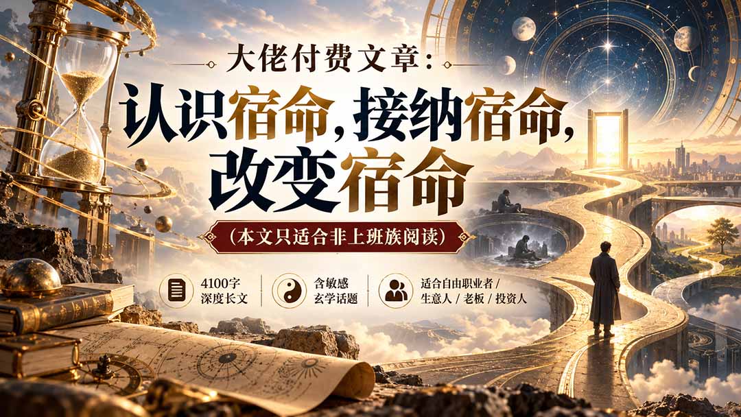 （20673期）【无水印】大佬付费文章：认识宿命，接纳宿命，改变宿命（本文只适合非上班族阅读）-小二项目网