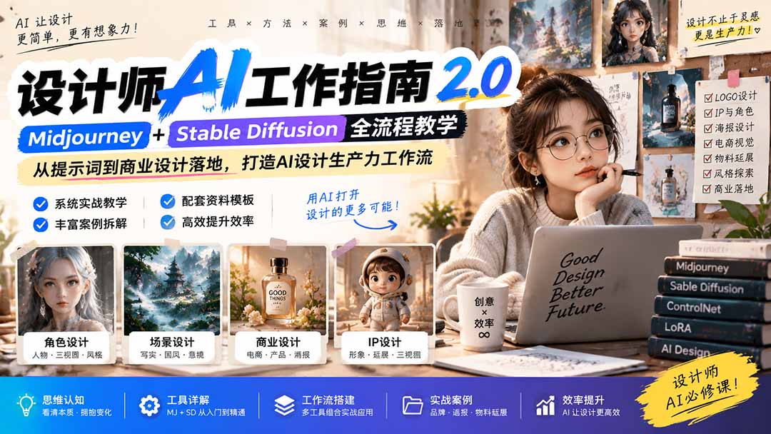 （20562期）《设计师AI工作指南 2.0》-无水印课：从思维落地，解锁 AI 设计生产力-小二项目网