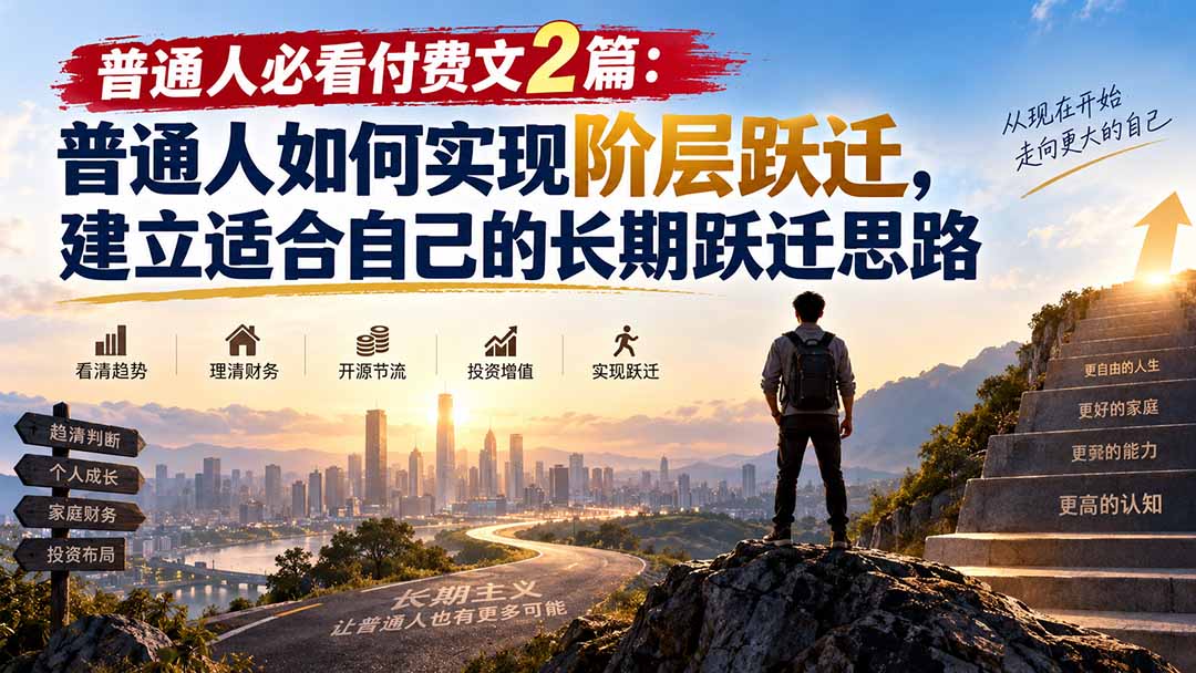 （20262期）普通人必看付费文2篇：普通人如何实现阶层跃迁，建立适合自己的长期跃迁思路-小二项目网