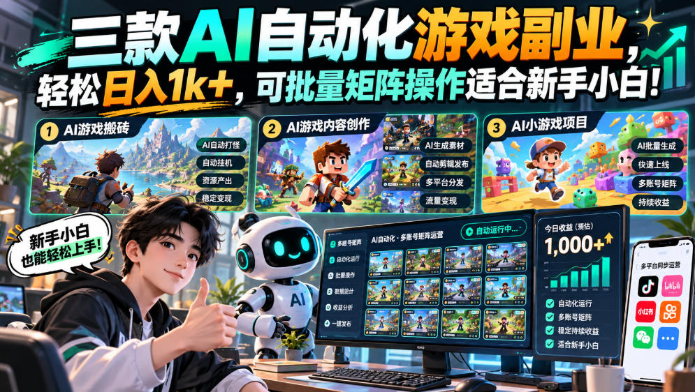 （20699期）三款长期稳定AI自动化游戏，日入千元，毫无保留的全部教给你！-小二项目网
