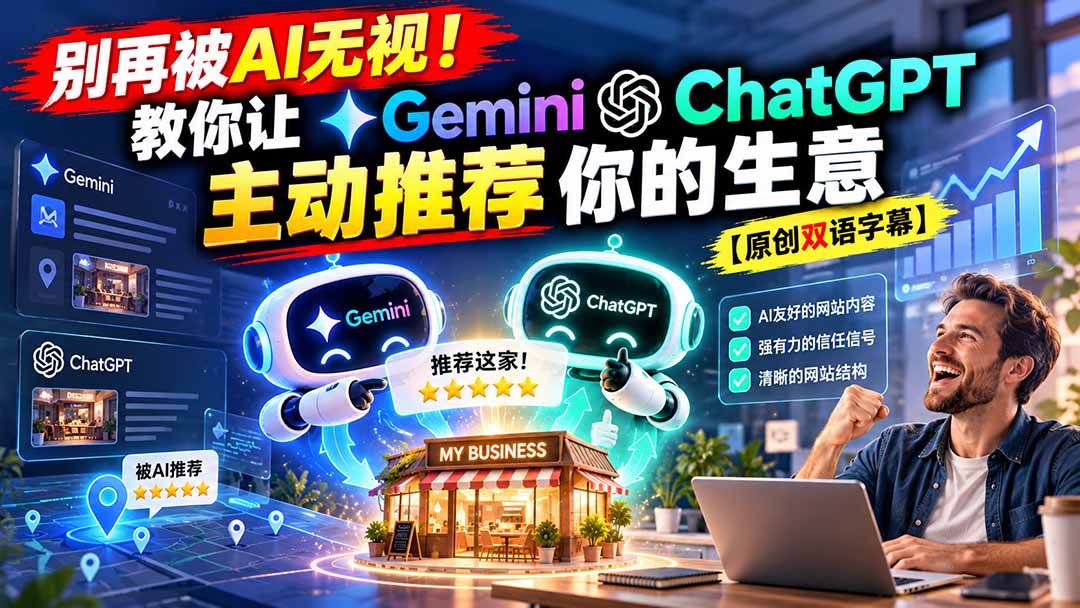 （20737期）别再被AI无视！教你让GeminiChatGPT主动推荐你的生意【原创双语字幕】-小二项目网
