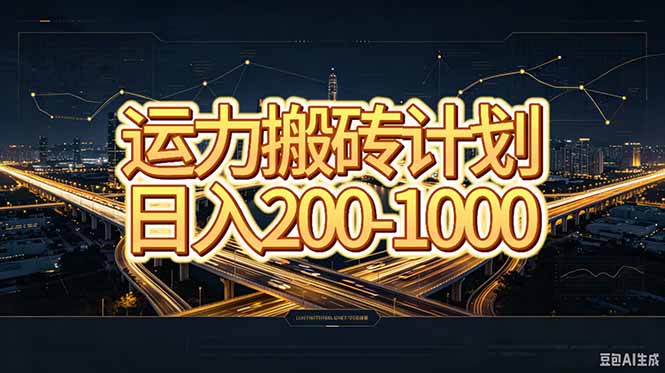 （20283期）运力搬砖，风口项目。当日收益稳定200-1000。 每天仅需一小时，新人轻松上手。-小二项目网